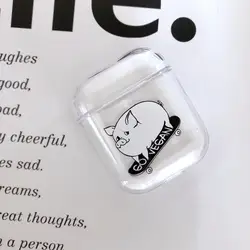 Милый kawaii щенок свинья смайлики девушка кошка динозавр лиса чехол для Airpods прекрасный мультфильм изображение Apple Airpods2 Bluetooth наушники чехол