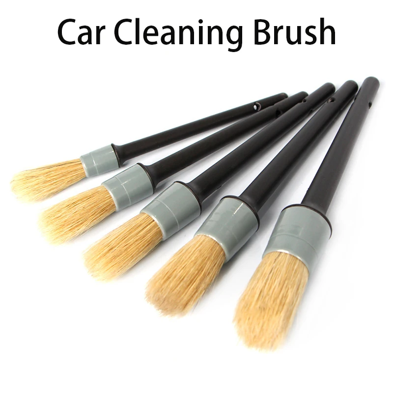  NOANS Universal Natural Pig Hair Brushes Car Cleaning Soft Dust Brush For BMW E46 E39 E90 E60 Toyot