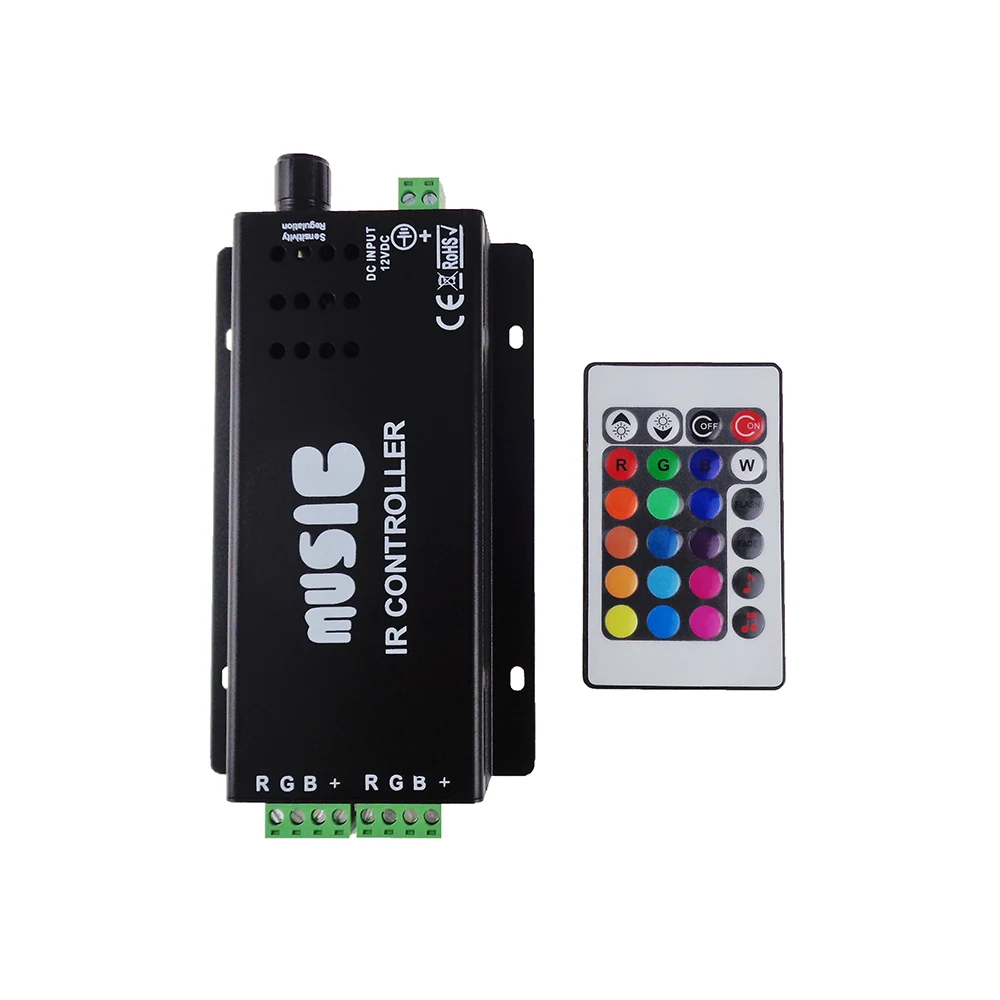 Music Sound Control 12v 24 Keys Wireless Ir Remote Control Led Rgb Led