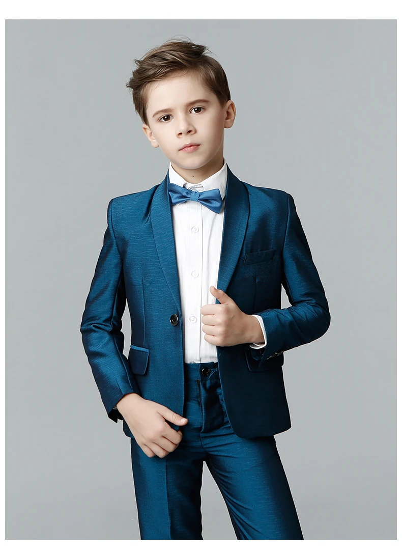 Г. Весенние деловые костюмы высокого качества для мальчиков Детский Блейзер джентльменский костюм, комплекты для школы, свадебные костюмы с отворотом и цветами для мальчиков