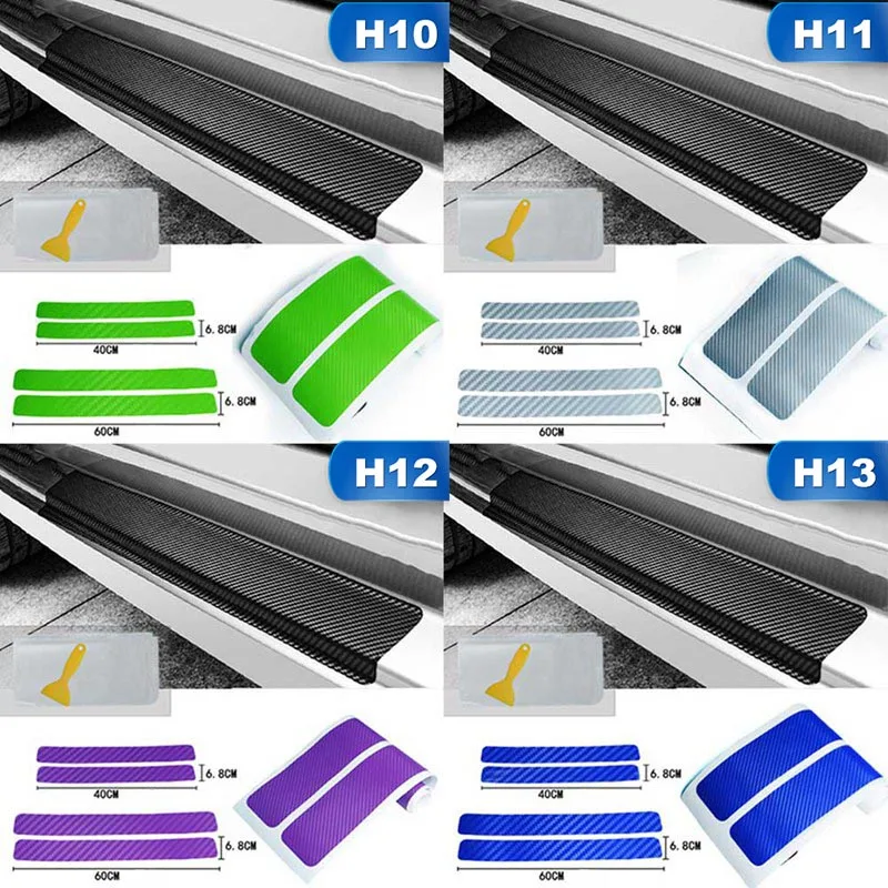 4 шт. Универсальный Автомобильный Стайлинг наклейка из углеродного волокна дверной порог потертости предохранительные щитки порога протектор автомобильные аксессуары
