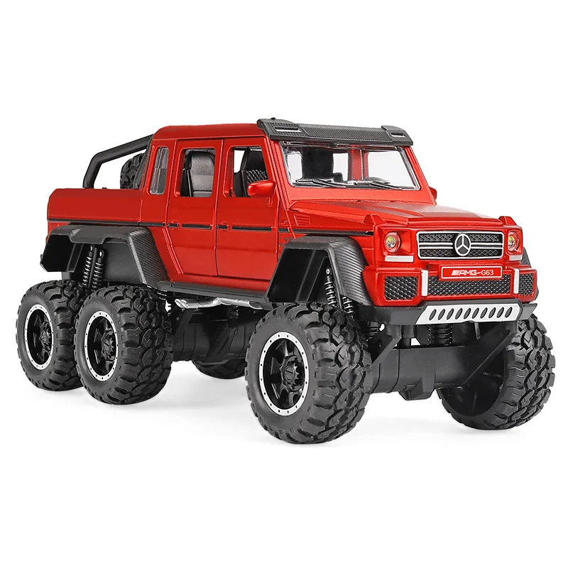 1:32 6WD литой металл G63 внедорожник модель автомобиля SUV транспортные средства G 63 6X6 колеса детские игрушки для детей не RC