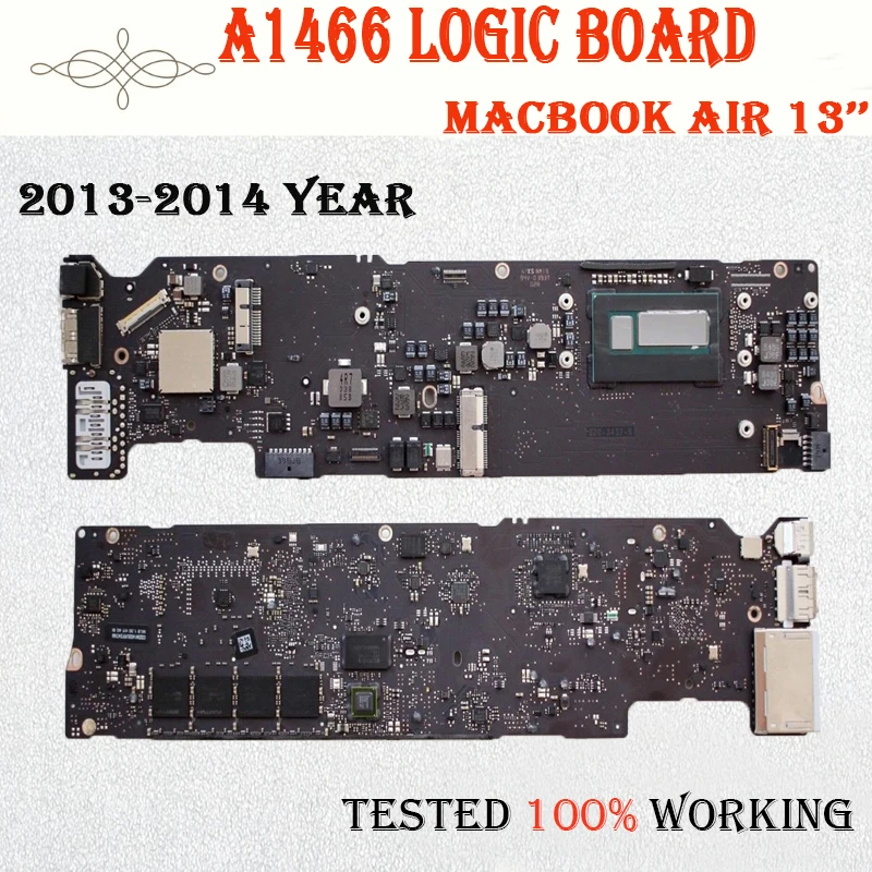

Original working 820-00165-02 logic board for Macbook Air A1466 motherboard I5 4gb 1.3ghz 1.4ghz MD760 2013 Year
