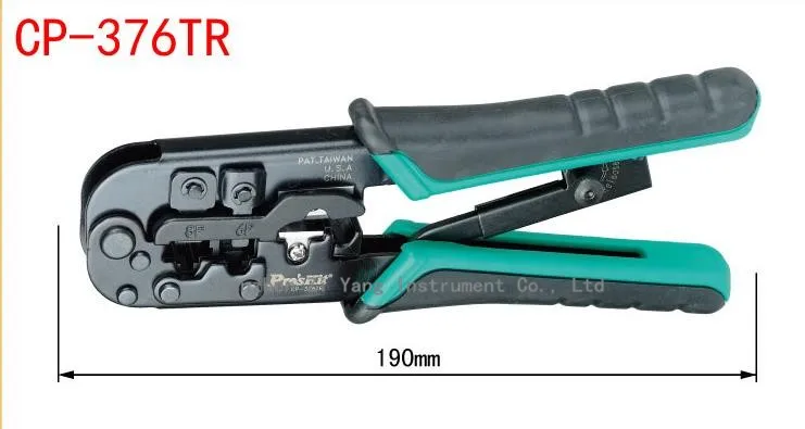 ProsKit cp-376tr 4 P/6 P/8 P Телеком обжимной инструмент (190 мм) пластик Стали Кабельной Сети кристалл голову обжимные клещи