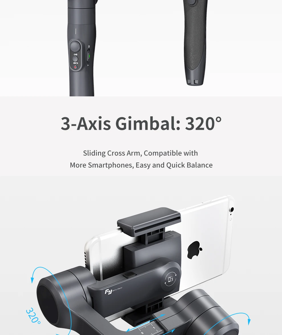 FeiyuTech Vimble c Vimble 2 3 оси ручной смартфон Gimbal стабилизатор для отслеживания лица для iPhone HUAWEI Mi 5 ручка Gopro 5/4/3