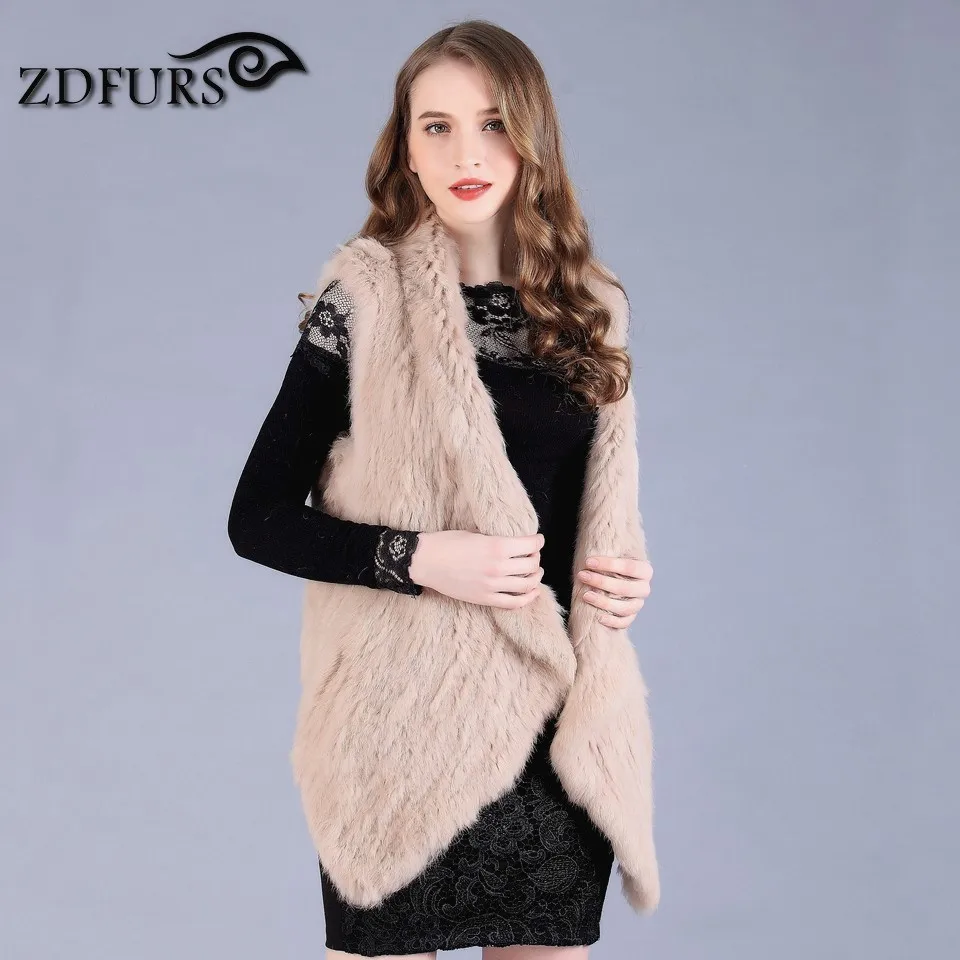 Grey De black Lapin Gilets À Fourrure Femmes Tricoté Tricot Powder Manches nature nature lotus Double Zdfurs Grey Fait Nouveau Brown Main Beige 165010 face Sans dark Gilet Hiver Zdkr La 10nzq4w