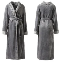 Сплошной цвет влюбленных свободный зимний банный халат для мужчин и женщин длинный банный халат-кимоно мужской халат женский фланелевый Халат ночное белье