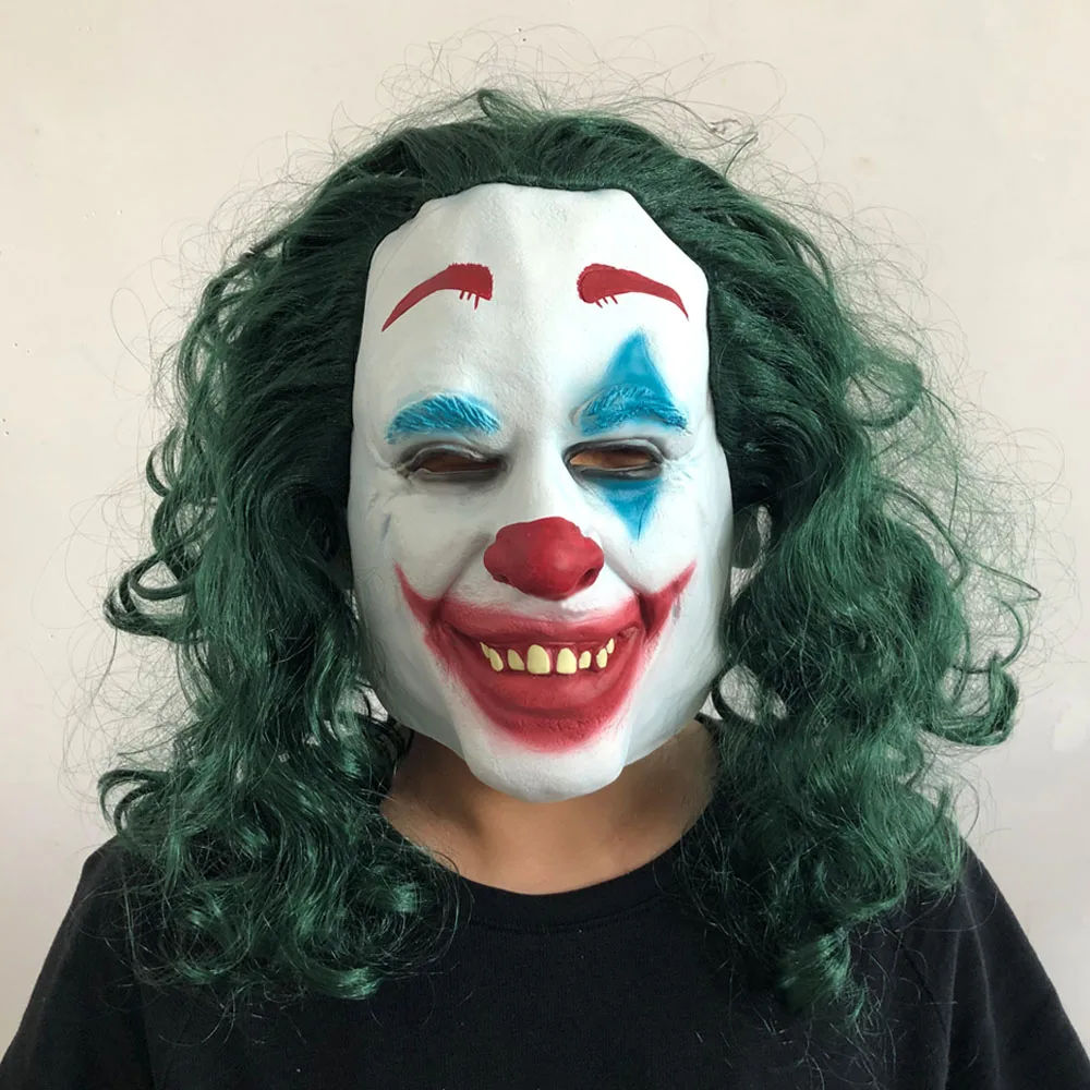 Джокер происхождения фильм ужасов Маска Клоун для косплея Хоакин Феникс Артура Флек страшные латексные маски Шлем Хэллоуин вечерние реквизиты