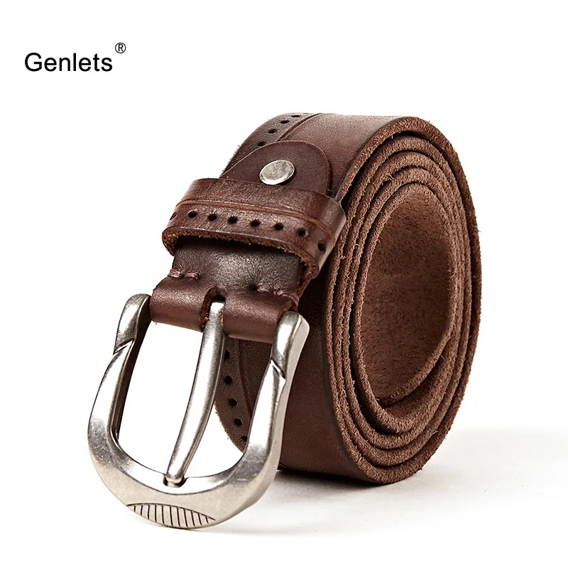 

new men's leather belt high quality italy cowhide genuine leather belt for men jean's strap brown color cinto male straps