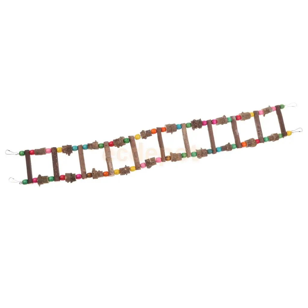 Bird Parrot Rat Hamster Chinchilla Toy, Wooden Ladder Bridge Swing Hanging Ladder Toy for Pet Trainning