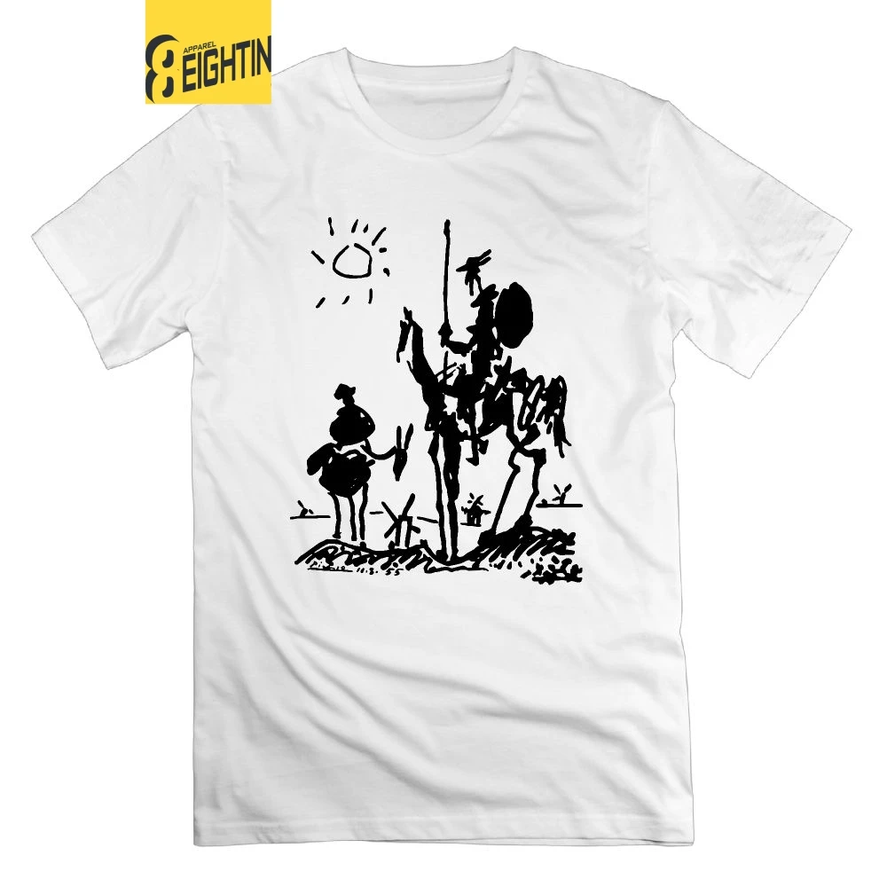 

Picasso Art Painting Man's T-Shirt Don Quixote knight Vintage T Shirts Tees Short Sleeve 100% Cotton Funny O Neck
