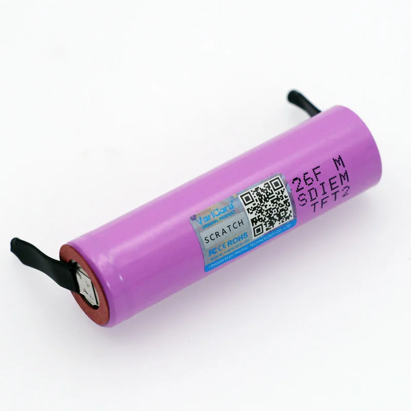 2 шт VariCore 18650 ICR18650-26FM 2600mAh литий-ионная 3,7 v аккумуляторная батарея DIY никель батареи