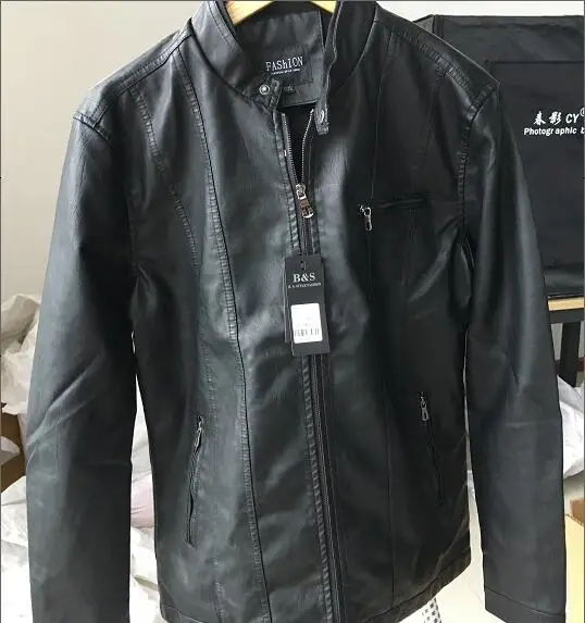 2017 new Brand Fashion Men Quality Leather Jackets Size 3XL Soft PU ...