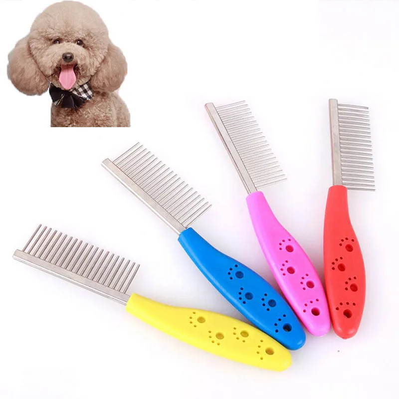 Buy Stainless Steel Pet Dog Comb for Dogs Cats Hair Removal Single Row Straight