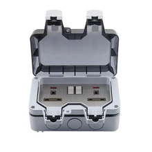 IP66 UK 13A 2gang Waterproof Dustproof wall switch socket Outdoor Switched PC Flame retardent material Home Improve