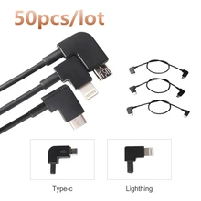 

50pcs Micro USB Fit IOS Lighting Type-c OTG Data Cable Line for DJI MAVIC 2/SPARK/MAVIC AIR/PRO Controller/iPhone/iPad/Table