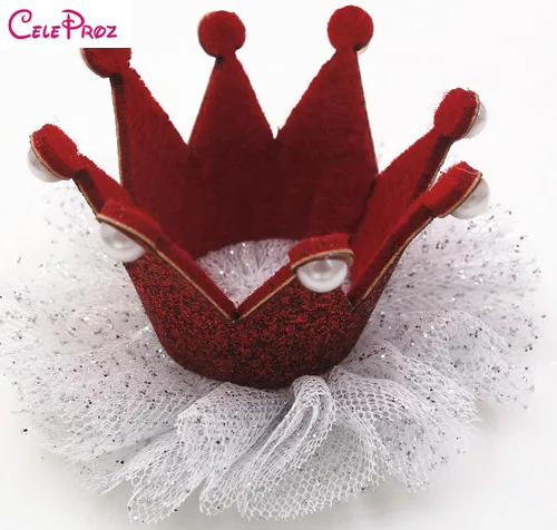 5 шт., головной убор для девочек с короной, аксессуары для волос, детская блестящая Милая повязка принцессы, Детская диадема, повязка на голову, детский Декор, Корона - Цвет: Red