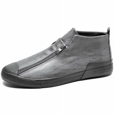 Дизайнерские мужские кроссовки; черная кожаная повседневная обувь; мужские модные кроссовки на плоской подошве; кроссовки в стиле хип-хоп; Мужская обувь; Zapatillas chaussure homme - Цвет: Серый