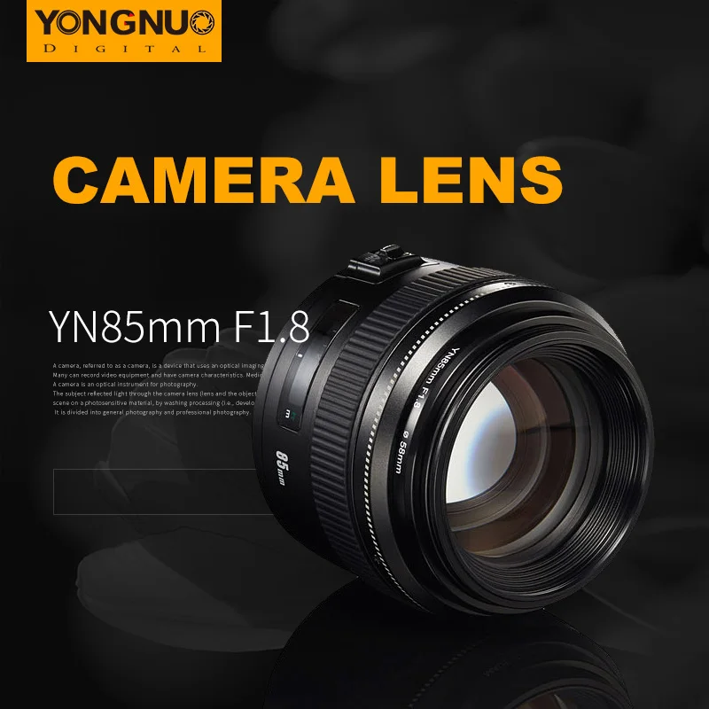 

Yongnuo YN85mm Camera Lens f1.8 AF/MF Standard Medium Telephoto Prime Lens Fixed Focal Lens for Canon EF Mount EOS Cameras