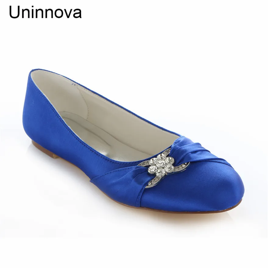 

Wedding Flats Banquet Crystal Pleated Bridal Shoes Handmade Satin Champagne Vory White Ladies Evening Flats Uninnova 021-1
