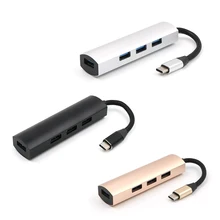 4 в 1 USB C концентратор type-C концентратор адаптер 3 супер скорость USB 3,0 порты для Macbook type-c концентратор