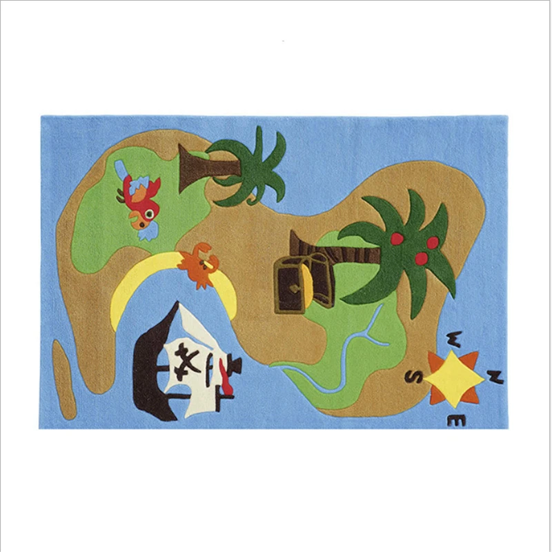 

AOVOLL Carpets for Living Room American Style Cartoon Carpet Rugs for Children Rooms 100% Polyester Mechanical Wash Floor Mat