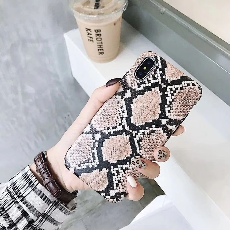 Vintage snake skin phone case for iphone XS Max Matte soft tpu case for iphone X XR XS 6 6s 7 8 plus back cover capa