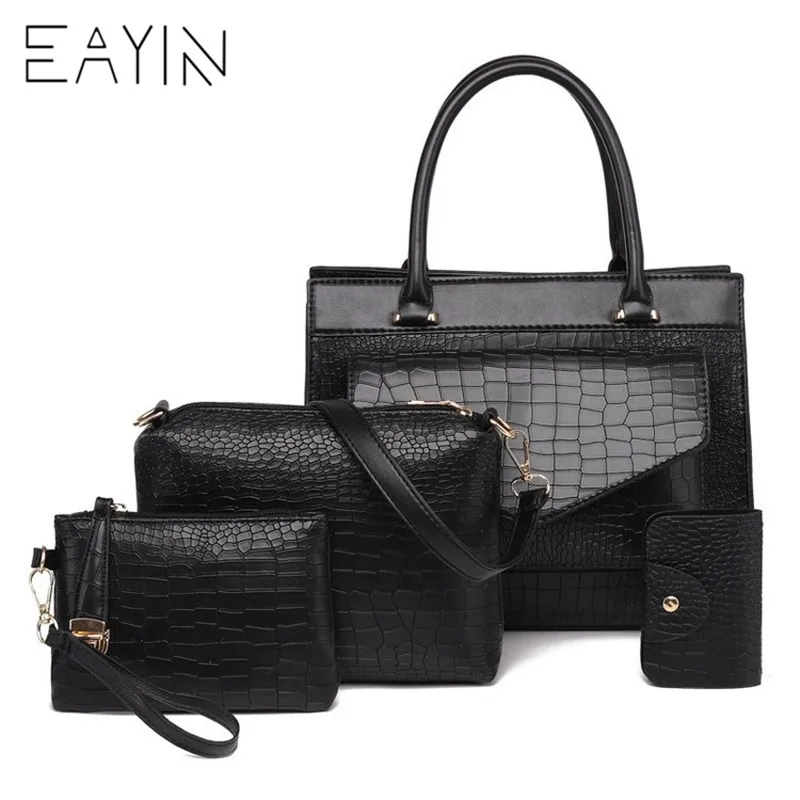 

4PCS Composite Bags Women Bags Set Leather Handbags Fashion Shoulder Bag Female Purse Ladies Crossbody Bag Bolsa Feminina
