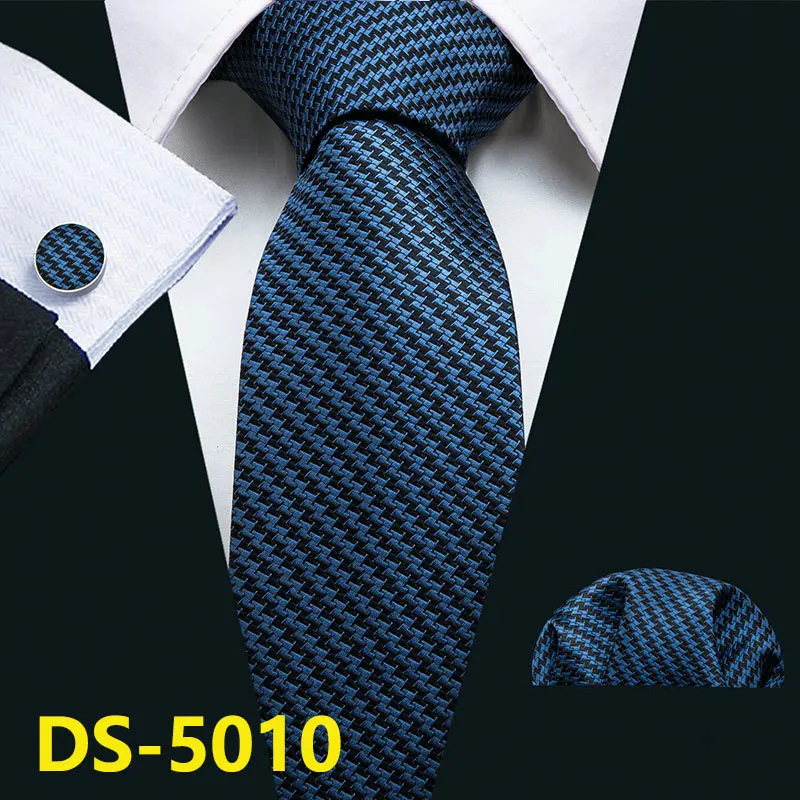 DS-5010 Мужской галстук, золотой, темно-синий, в полоску, шелк, галстук Barry. Wang, 3,4 дюймов, жаккардовые, вечерние, свадебные, тканые, модные, дизайнерские, галстук для мужчин, DS-5032 - Цвет: DS-5010