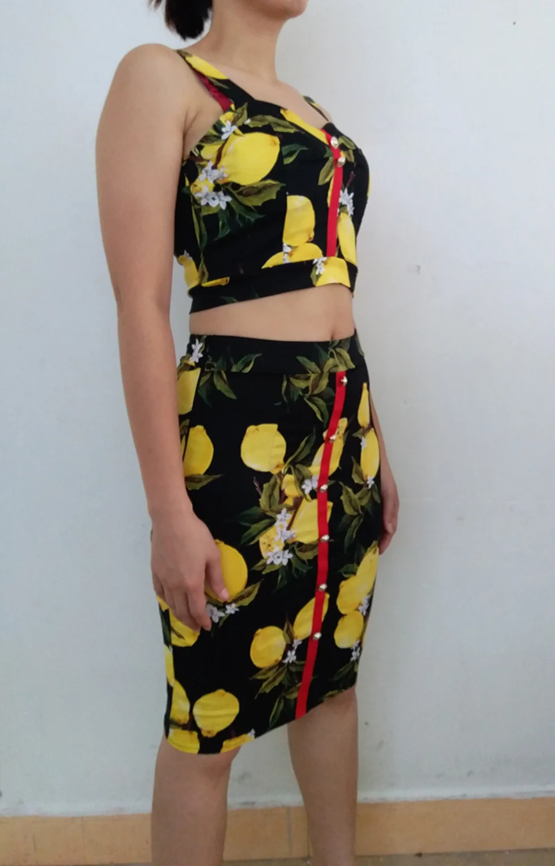 ALPHALMODA-Conjunto de Saia de Verão Feminina, Estampada