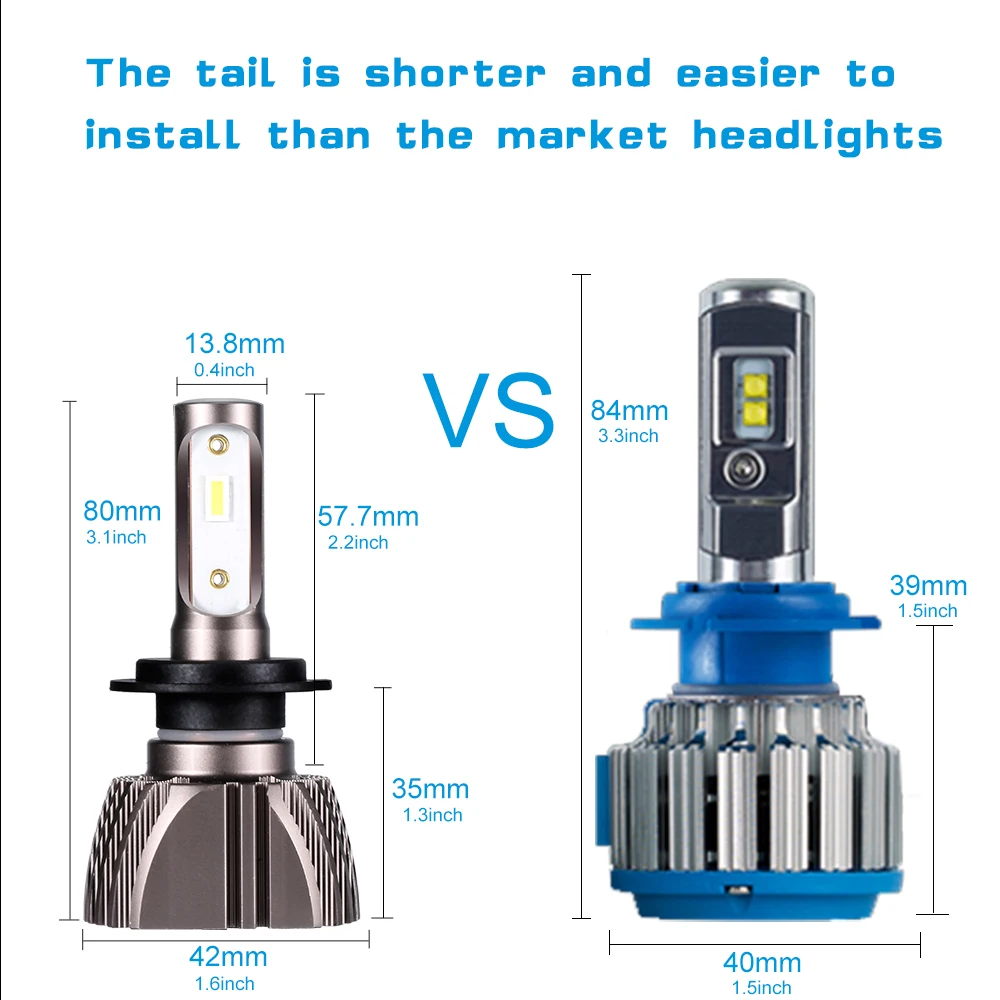 

AUYINLIANH7 LED Headlight Bulbs Hi/Lo Beam Conversion Kit, DOT Approved,AUYINLIAN Super Bright V12 CSP Chips LED Automotive Head