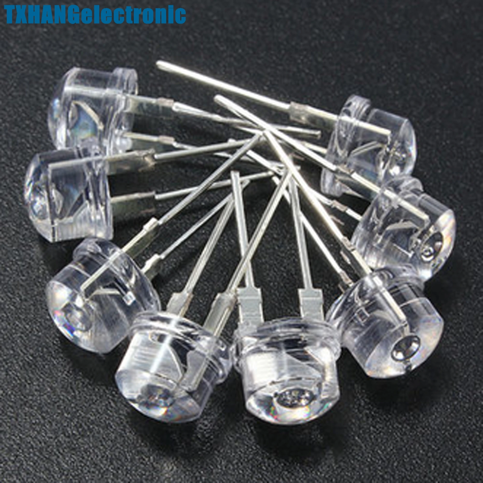 10PCS Green 0.5W 8mm Straw Hat High-power Green LED Leds Light Lamp StrawHat NEU