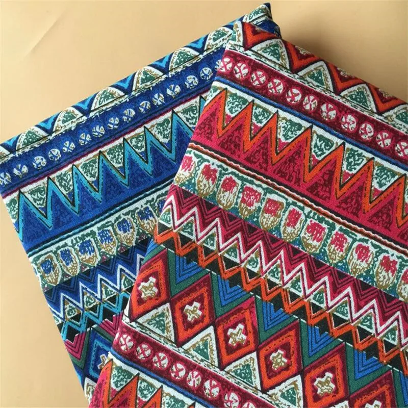 

Folk-Custom Patterns Printed Cotton Linen Patchwork Fabric Canvas Wear-Resistant Material DIY Handmade Sewing Quilting Cloth