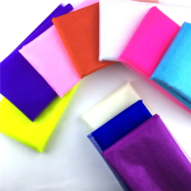 48CMx5M Tulle Roll Crystal Fabric Organza Tulle Roll Spool Wedding Decoration Birthday Party Kids Baby Shower Decoration Mariage