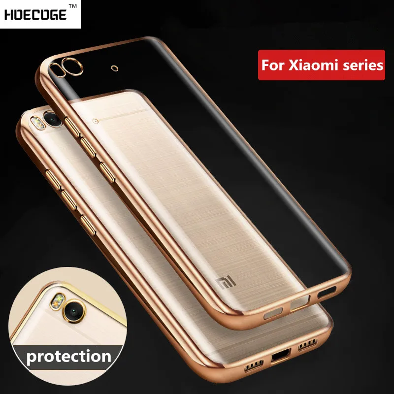 

HOECOGE Case For Xiaomi mi 5s 5 4c Plating TPU Protective shell For Xiaomi 5s plus Cover Soft silicone Case Coque Fundas Capa