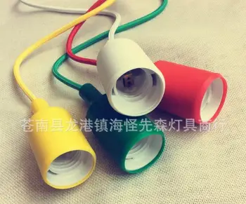 

5PC/LOT E27 screw hanging wire lamp holder colorful braided cable retro for high power mining lamp UFO lamp special lamp holder