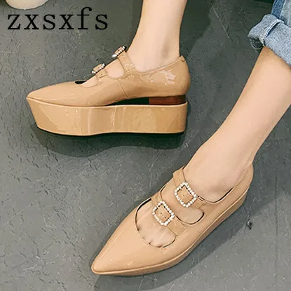 

Nude Patent Leather High Heel Shoes Platform High Heels Wedge Shoes Woman!