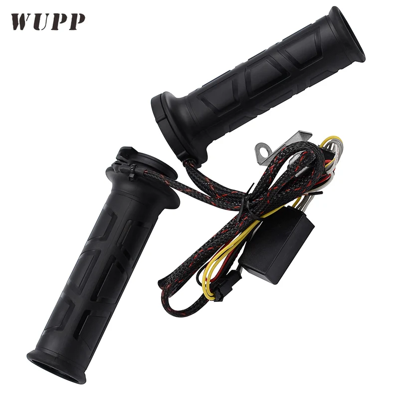 

WUPP Adjustable Motorcycle Heated Grips 12V Input Electrical Heated Handle Grip For Winter Black Universal