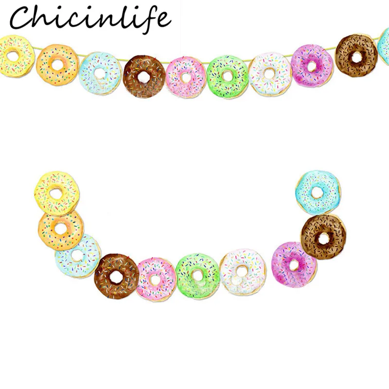 

Chicinlife 10Pcs/Set Doughnut Banner Birthday Party Baby Shower Kids Favors Donut Theme Party Garland Bunting Decor Supplies