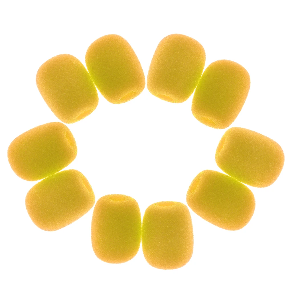10 Pieces Clip-on Headset Microphone Sponge Windscreen Wind Muff Mic Accessory for Small Lapel and Headset Microphone microphone windscreen