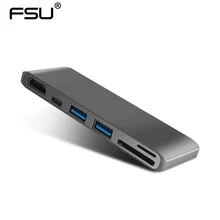 4 k HD Usb концентратор Thunderbolt 3 type C к HDMI концентратор адаптер 5 портов с Usb 3,0 TF SD карта для VGA кабель Surface Pro