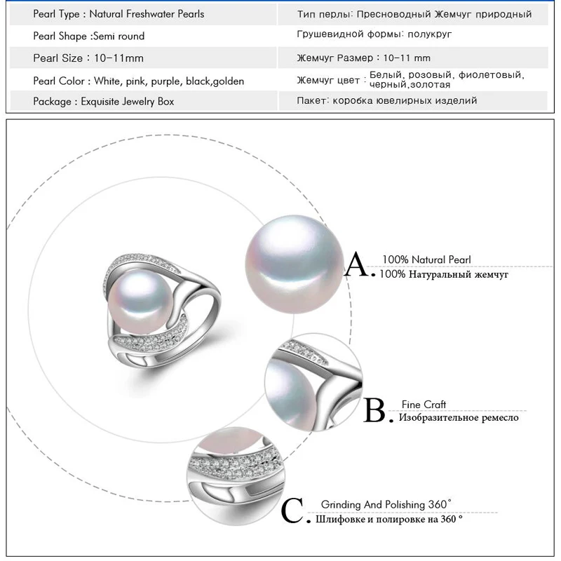 FENASY, ювелирные изделия из жемчуга, 925 пробы, серебряные кольца для женщин, любовь, люкс класс, кубический цирконий, Помолвочное кольцо, регулируемое кольцо, ювелирное изделие