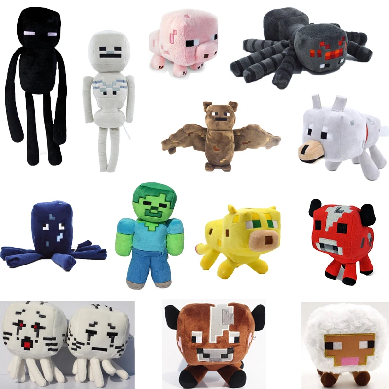 

Minecraft Toys Minecraft Creeper Cartoon Game Plush Toys Minecraft Skeleton Wolf Steve Cow Ghost Spider Bat Baby Toys