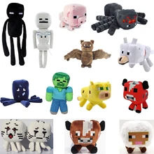 Minecraft Toys Minecraft Creeper Cartoon Game Plush Toys Minecraft Skeleton Wolf Steve Cow Ghost Spider Bat Baby Toys