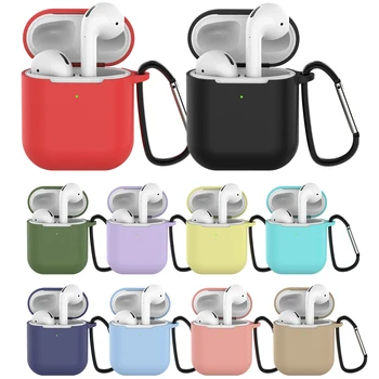 

Earphone Case With Hook Cover For Apple Airpods 2 Airpods2 Silicone Case For Airpods 2 Wireless Bluetooth Charging Box Pouch