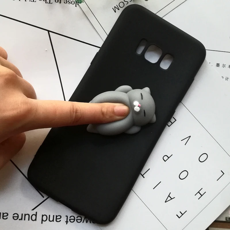 3d Squishy Cat Silicon TPU Soft Cases For Samsung Galaxy S8 S9 plus S7 S6 J3 J5 J7 2017 j510 J710 j310 A6 Candy Back phone Cover (33)