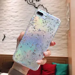 HOTR блестящая Лазерная чехол для iPhone X Xs XR XS MAX Роскошный блеск Bling лазерной задняя чехол для iPhone 6 6s 7 8 плюс установлены чехол