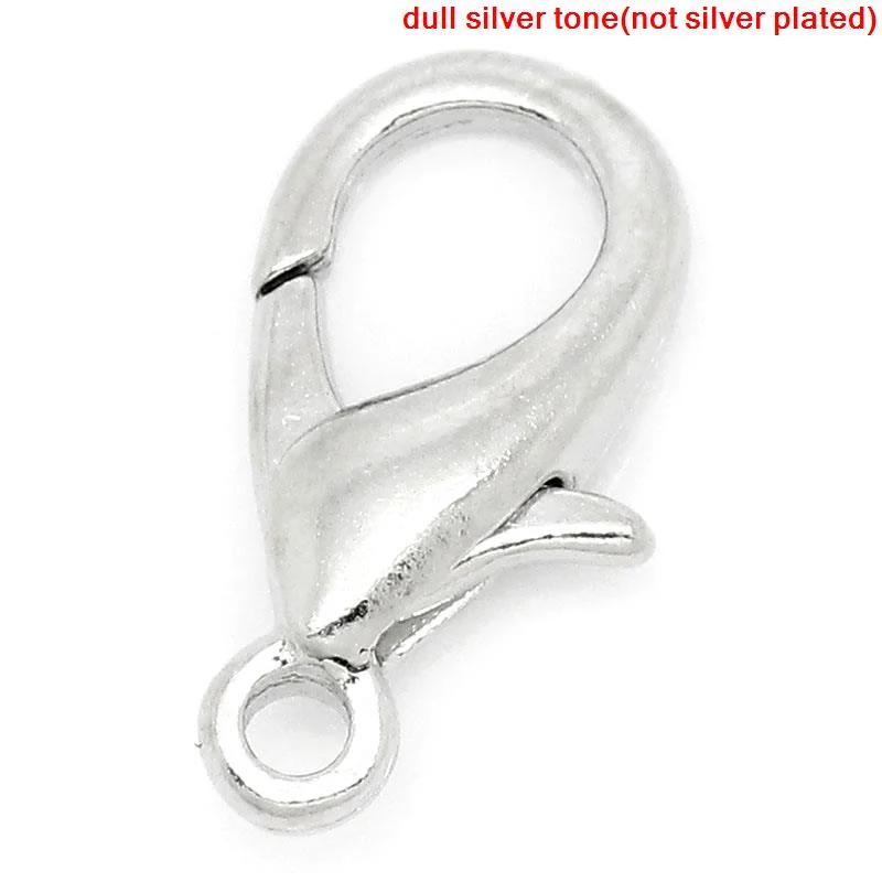 

DoreenBeads Lobster Parrot Clasps dull silver color 9x16mm,50PCs (B27261)