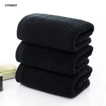 

LYN&GY Luxury Men Face Towel toalha Super Soft 100% Cotton Black Towel Home Hotel Terry Towel Bathroom GY12