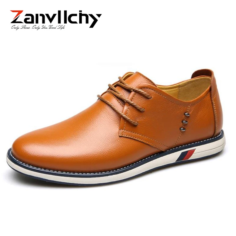 

Top Quality Men Leather Casual Shoes Genuine Leather Oxfords for Male Lace Up Chaussure Homme Luxe Luxury Flats Men